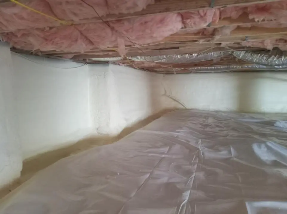 Crawl space encapsulation with closed-cell spray foam for Attic Insulation in Columbus